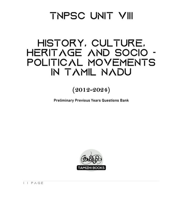 TNPSC - History, Culture, Heritage and Socio - Political Movements in Tamil Nadu (UNIT 8) - Image 2