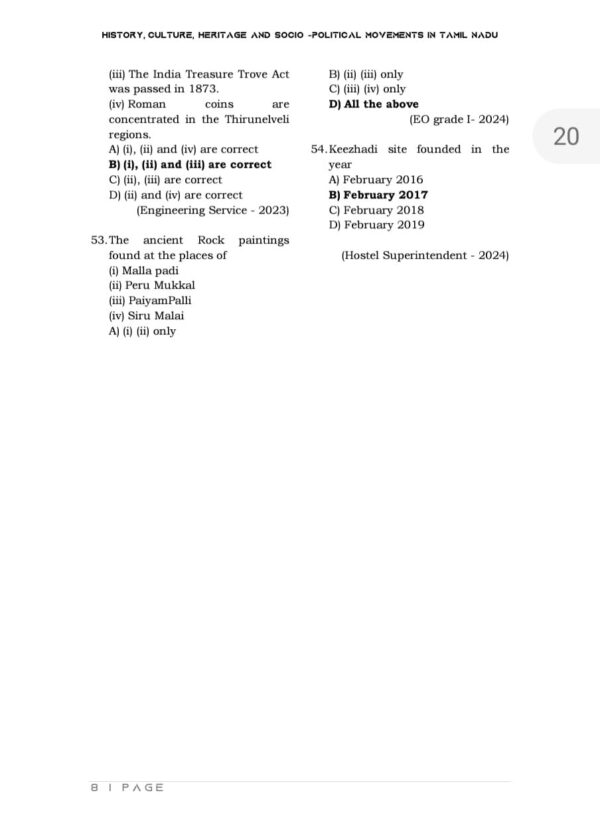 TNPSC - History, Culture, Heritage and Socio - Political Movements in Tamil Nadu (UNIT 8) - Image 9