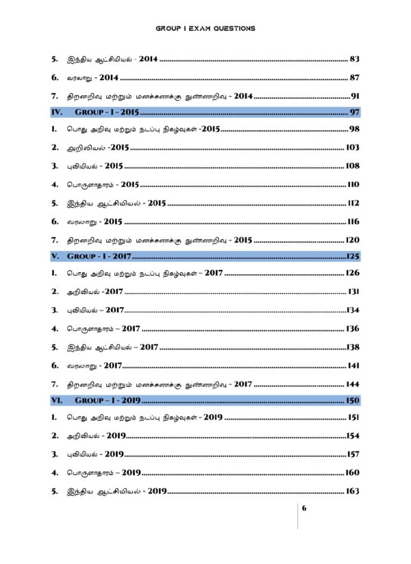 Gr I Subject Wise Questions 2011-2025- TM-6_page-0001 Munthiya andukalin TNPSC Group I therivin Paada vaariyana Vinakalin Thodari
