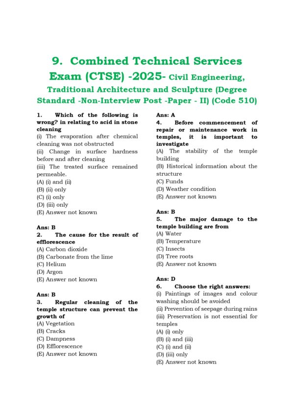 CTSE-Archi PYQB 2012-2025 EM-219_page-0001 TNPSC Combined Technical Services Examinations: Architecture Previous Year Questions (2012–2025)