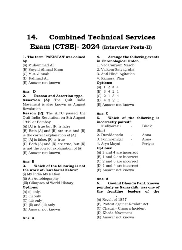 CTSE GS PYQB 2012-2025 EM-189_page-0001 TNPSC: Combined Engineering Service Examination -General Studies Previous Years Questions