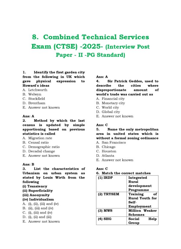 CTSE-Town Planing PYQB 2012-2025 EM-194_page-0001 TNPSC: Combined Technical Services Examination -Town and Country Planning Previous Years Questions