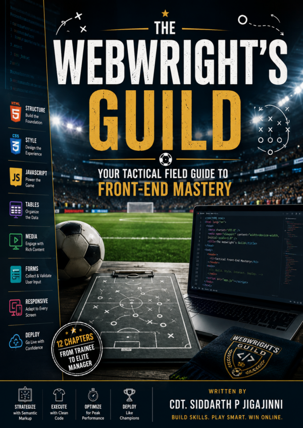 Front Cover The Webwright’s Guild- By CDT. Siddarth P Jigajinni