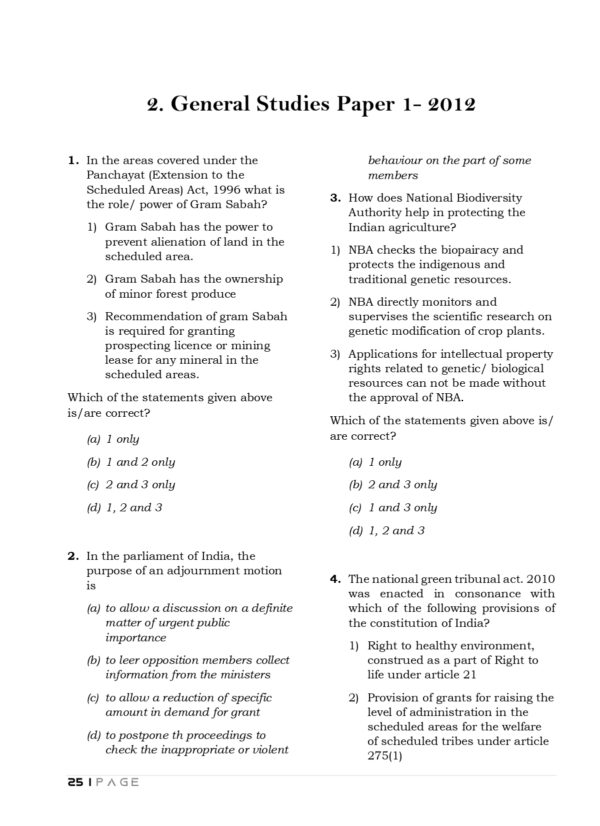 UPSC 16  Preliminary General Studies Previous Years  Original Questions (2011-2026)